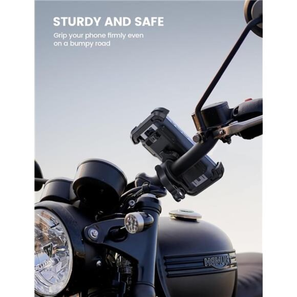 Lamicall Motorcycle Phone Mount, Bike Holder - Upgrade Adjustable Cell Holder - Picture 4 of 7